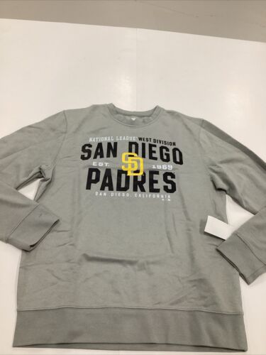 San Diego Padres Fanatics Gray Crewneck Sweatshirt Medium New