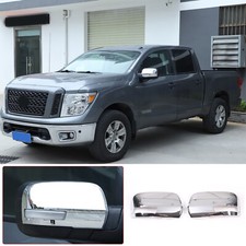 Abs Gloss Side View Mirror Overlay Garnish Trim Cover Fits Nissan Titan 2016-23