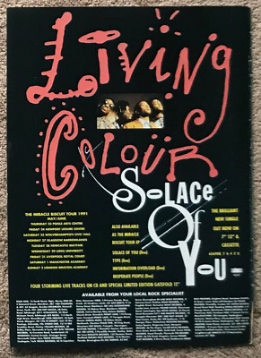 LIVING COLOUR - SOLACE OF YOU / TOUR DATES 1991 Full page UK magazine ad