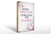 Holzschild Spruch 30X40 Cm Echte Freunde ZäHlt Zur Familie Deko Schild