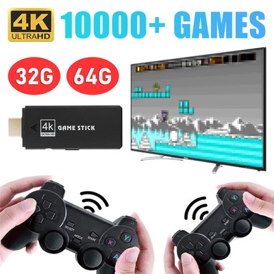 Video Game Console Retro 10000 Games TV Stick 64G 4K HDMI 2 Wireless Controller 