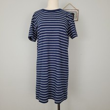 Madewell Blue Tina Striped T-Shirt Dress Sz S Small Nautical Summer Style M2241