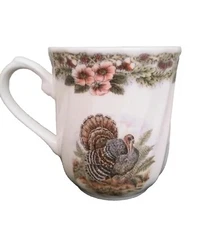Queens Myott Factory Churchill Thanksgiving Mug Multi Color Turkey  