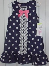 Girls size 4T Bonnie Jean special occasion dress size in navy/white