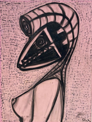 Jorge Perugorria. Untitled, ca 1990. Mixed media. Original signed. Mixed media