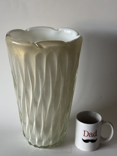 LARGE ARCHIMEDE SEGUSO ANTIQUE ITALIAN MURANO GLASS VASE VINTAGE MODERN ART 60s - Picture 13 of 13