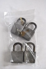 Vintage lot of (4) CORBIN Padlocks, Keyed Alike