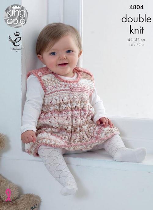 King Cole DK Knitting Pattern Jacket Pinafore Dress Tank Top Hat