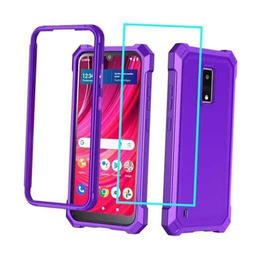 for Case with Screen Protector,Blu View 4 Phone Case Full BLU View 4 Purple