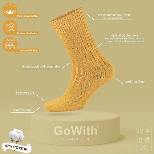 Calcetines de algodón natural para hombre y mujer, 5 pares, puro sin teñir orgánico sin costuras - Imagen 12 de 30