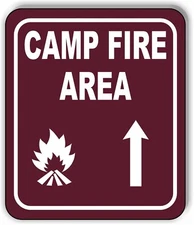 CAMPFIRE AREA DIRECTIONAL ARROW TRAIL 8 Variations Metal Aluminum composite sign
