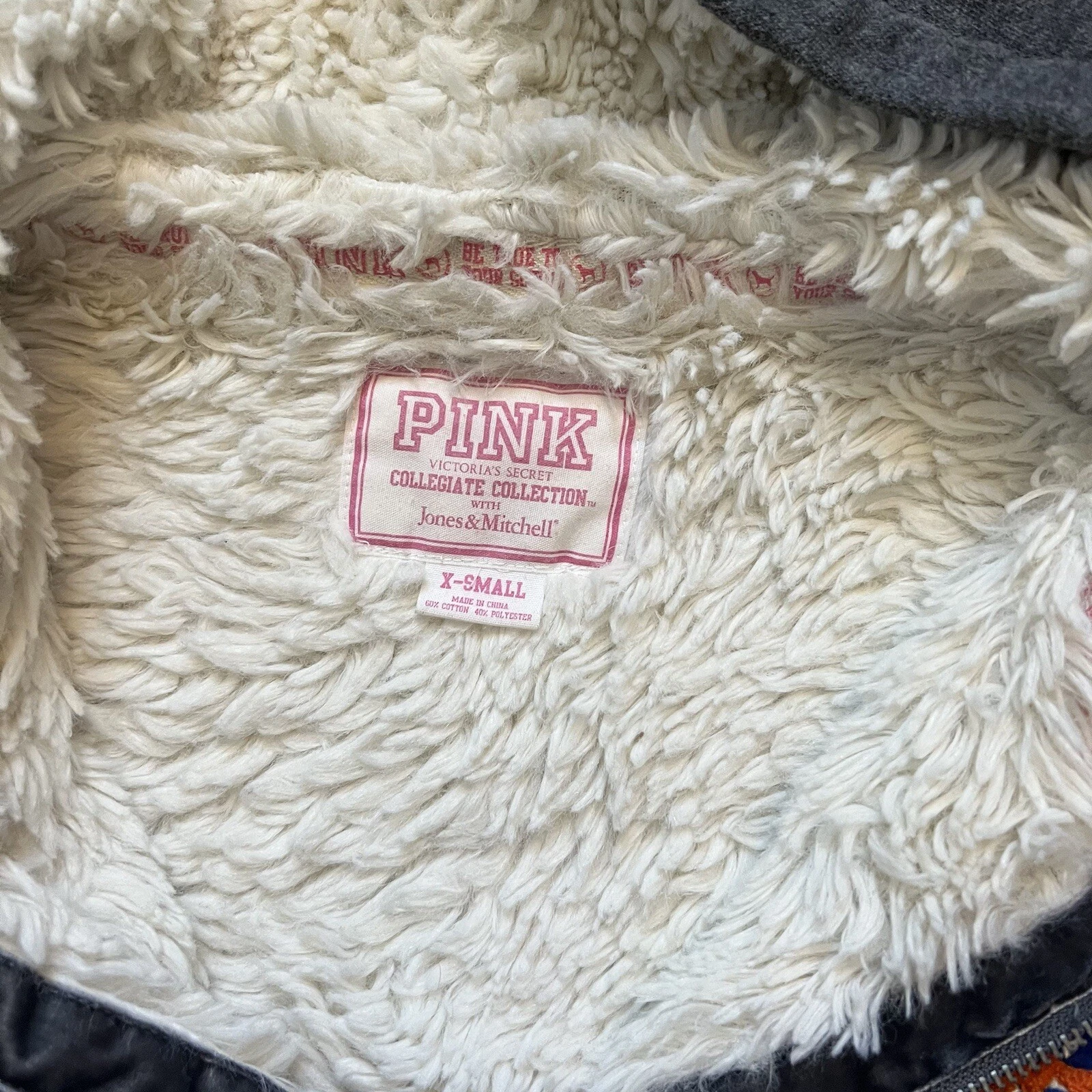 UNDERCOVER Victorias Secret ROSA Pelliccia Foderata Gators UF Felpa con Cappuccio Giacca Toggles Donna Taglia XS