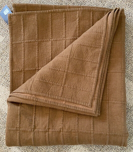 Restoration Hardware Coverlet Linen Grid 10153594 Bronze King/Cal King Blanket - Picture 2 of 4