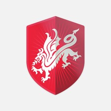 Red Dragon Shield Symbol Vinyl Sticker Decal