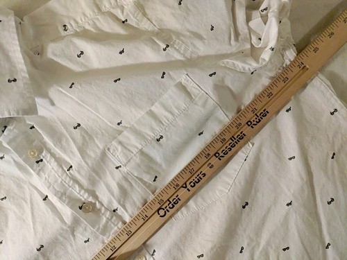 Men Kenneth Cole Reaction White Sunglasses 🕶️ Print Cotton Casual Shirt XL NWOT - Picture 3 of 11