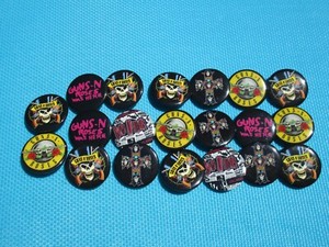 Guns N Roses 1" Buttons (20 Pin) Set Rock n Roll Heavy Metal Axl Slash Jungle