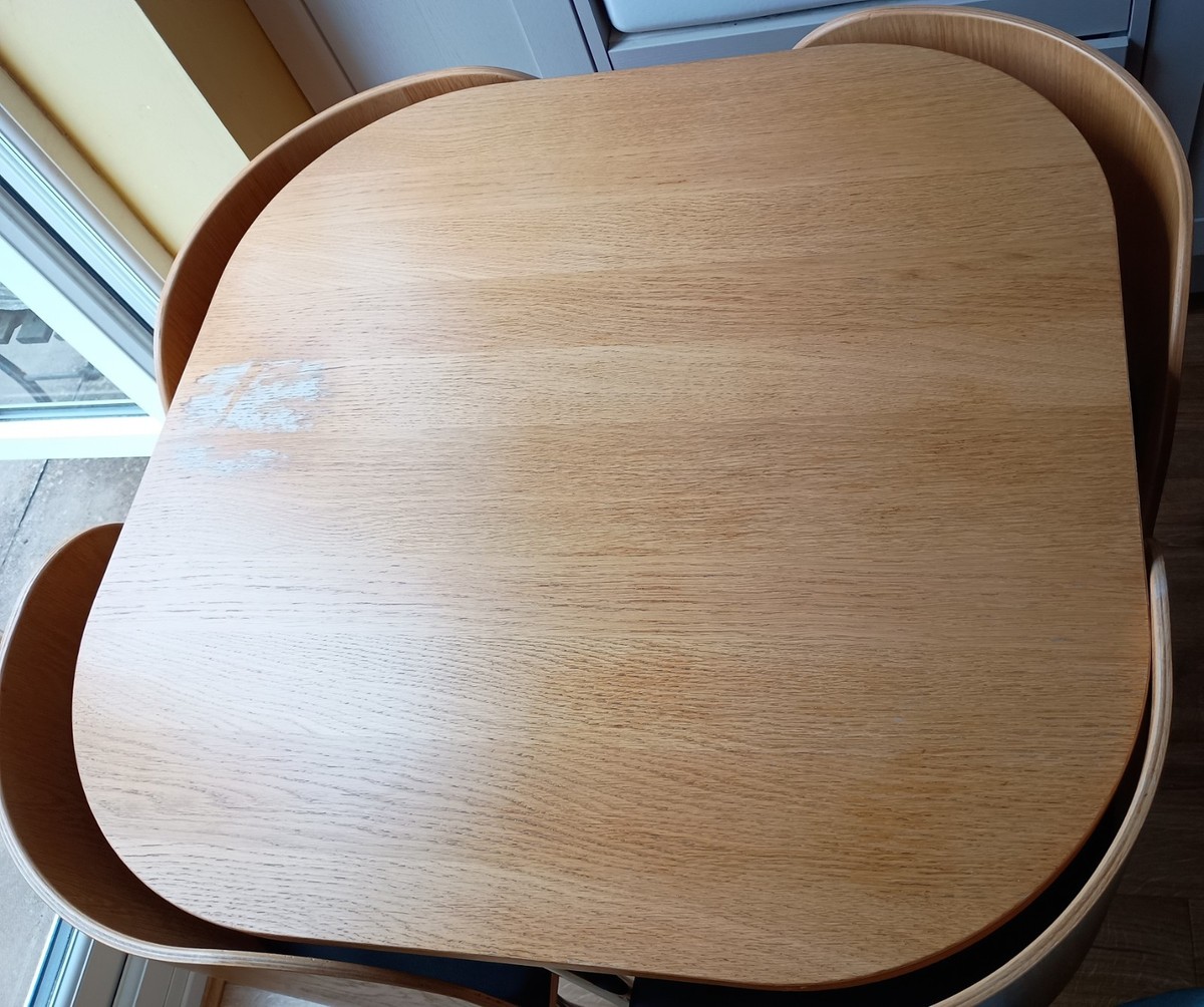 Vintage 1999 IKEA Fusion Compact Space Saving Wood Table Chairs Chrome  Legs