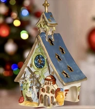 Blue Sky Clayworks Christmas Nativity Candle House Authorized Retailer NWT