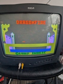 Dragonfire (Intellivision, 1983) Cartridge, Manual, Overlays, & Box! Tested!