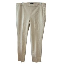 Talbots Chatham Ankle Pants Size 14 petite khaki Stretch Side Zip Tapered Leg