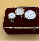 Antique Ladies Pocket Watch Lot Waltham Gruen North Star w/ Bonus Pens Edwardian