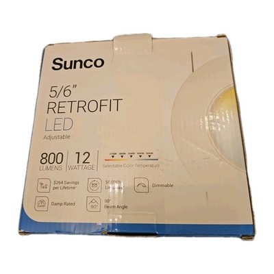 Sunco 5/6 Inch LED Can Lights Retrofit Recessed Lighting, Gimbal Downlight Adjus