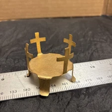 Old Crown 2 1/8” Gold tone metal Crown for Vintage Religious Statue Freeship!