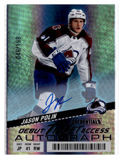 2024-25 Upper Deck Credentials Debut Ticket Access Auto /199 Jason Polin #146