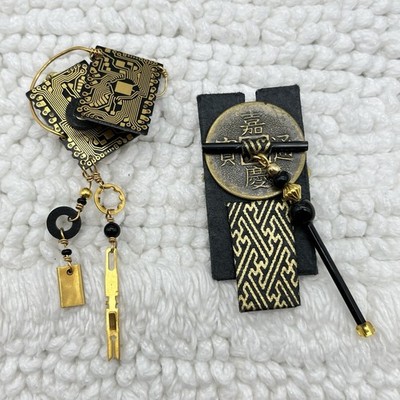 Steampunk Brooch Lot of 2 Pins Artisan Made