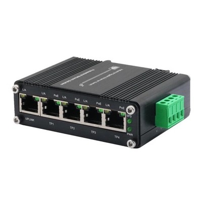Mini 5 Ports PoE Gigabit Ethernet Switch - HARDENED Industrial-Grade Unmanaged