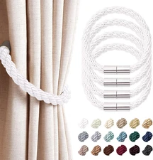 4 Pack Strong Magnetic Curtain Tiebacks Modern Simple Style Drape Tie Backs Conv