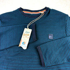 Laguna Cali Shirt Mens S Cozy Surf Cotton 4-Way Stretch Blue Waffle Knit Surfer