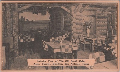 Old South Cafe Aztec Theatre Interior San Antonio Texas TX Naylor 1930s Postcard