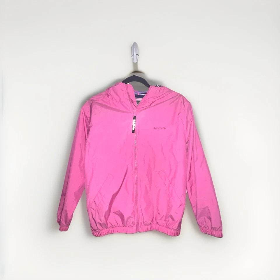 $125 L.L. Bean Kids Coat Windbreaker Hooded Jacket L 14-16 - Image 2 of 4