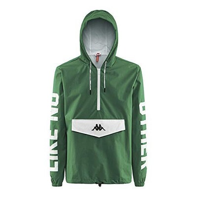 Kappa Herren Baspar Authentic Sweatshirt Kapuzenpullover, grün / weiß, XS