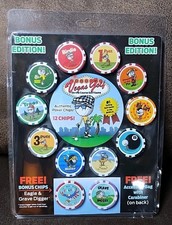 Vegas Golf on the Course Golf Game 12 Authentic Chips Bonus Chips Accessory Bag