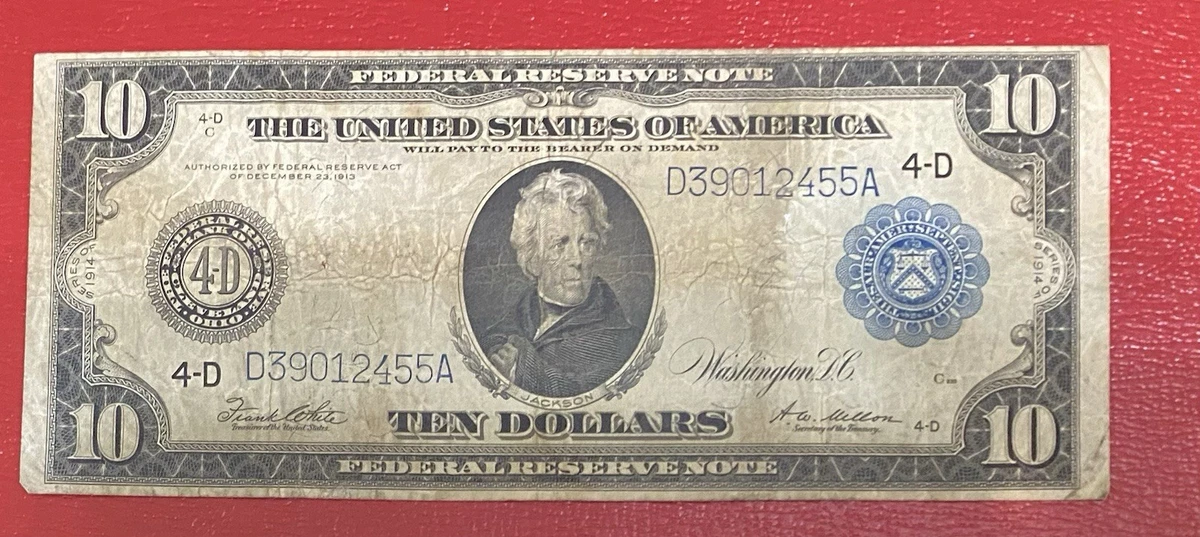 1914 $10 US Federal Reserve Large Notes for sale | eBay