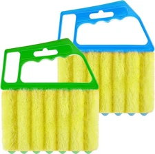 2 Pcs Window Venetian Blind Cleaner Duster Tool Washable 7 Fingers Dusting 