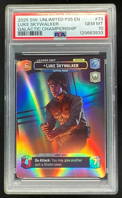 2025 Star Wars Unlimited P25 EN Galactic Championship #73 Luke Skywalker PSA 10