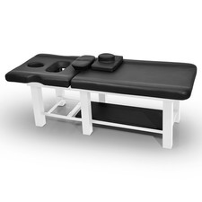 PU Leather Heavy Duty Professional Stationary Massage Bed -Black White