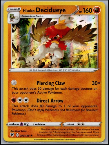 HISUIAN DECIDUEYE 082/189 Astral Radiance HOLO NM