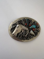 Native American Horse Head Belt Buckle 4 x 3