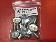 Thumb Screw Steel Zinc 5/16 18 x 1/2 10 pcs pack