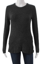 Autumn Cashmere Womens Gray Cashmere Crew Neck Pullover Long Sleeve Size M