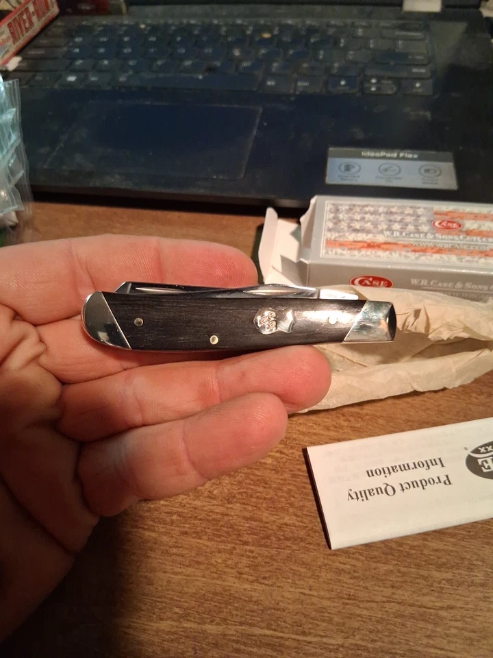 Case XX Slant Bolster Mini Trapper item #32453 Ebony Wood handle pattern #7207SS - Image 4 of 4