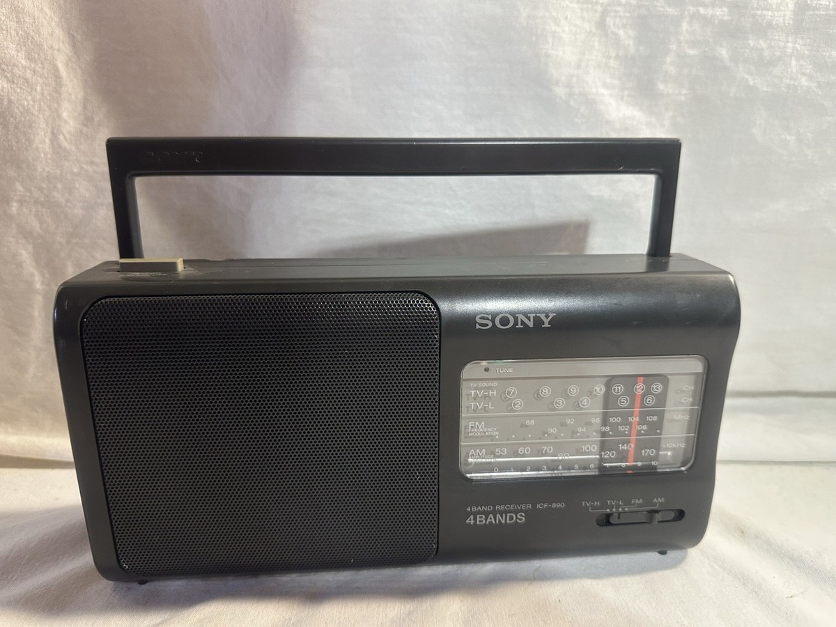 Vintage Sony ICF-890 AM/FM Radio 4 Bands Receiver Portable WORKS
