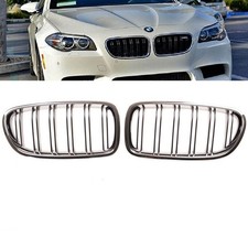 SET Kühlergrill Grill Schwarz Chrom Doppelsteg passend für BMW F10 F11 auch M M5