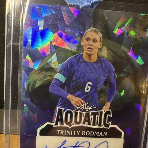 2025 Leaf Signature Series Aquatic TRINITY RODMAN Cracked Ice Auto #1/1 USWNT - Foto 11 di 13