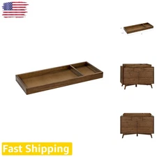Universal Wide Changing Tray - Natural Walnut Wood - Fits 31"x16" Pads - Safe...
