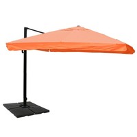 Mcw Gastronomie-Luxus-Ampelschirm, Alu 3X4M Flap, Terrakotta Mit StäNder Drehbar